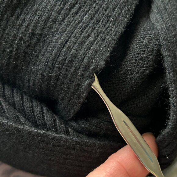 Chicos Women Sweater Cardigan Size M 1 Black Open Shawl Front Half Dolman Sleeve - Picture 10 of 12